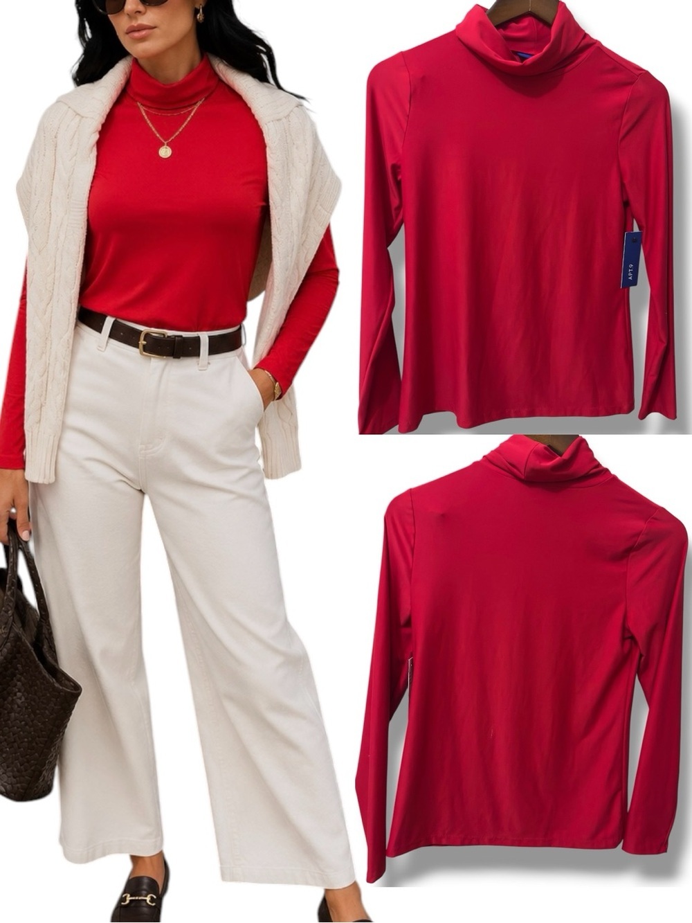 Apt. 9 | NWT Tango Red Stretch Long-Sleeve Turtleneck Top(size XS)